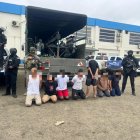 La Policía Nacional presentó a los detenidos en esta operación.