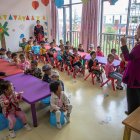 Niños chinos en una escuela de Sichuan.