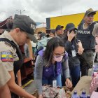 Funcionarios de Arcsa y Policía Nacional incautaron artículos vencidos o sin registro sanitario en el Mercado Las Cuadras.