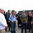 Daniel Noboa y Kristi Noem realizaron un recorrido por la Escuela Superior de Aviación "Cosme Rennella", ubicada en Salinas, provincia de Santa Elena.