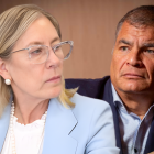 Rafael Correa y Anabella Azín, protagonistas de una rivalidad política que perdura en Ecuador.