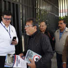 Nelson Erazo, presidente del Frente Popular, junto a delegados de organizaciones de jubilados y la Comisión de Defensa de la Seguridad Social.