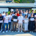 Estudiantes del ITV culminando el diplomado en periodismo deportivo.