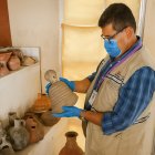 Un técnico del Instituto Nacional de Patrimonio Cultural realizó una inspección en el museo Francisco Campos, en el colegio Vicente Rocafuerte.