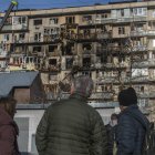 Un edificio alcanzado por un ataque ruso sobre Kiev.