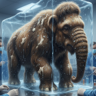 La cría de mamut lanudo conservada en el hielo, siendo examinada por científicos.