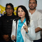 Luisa González, en la sede de la Revolución Ciudadana en Quito.
