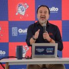 Pabel Muñoz durante el enlace semanal Frecuencia Quiteña, este 17 de noviembre de 2025.