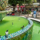 El agua acumulada en la pileta del Parque Central de Milagro representa un peligro para la salud pública por la posible generación de enfermedades.