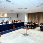 Autoridades judiciales argentinas reunidas durante una sesión clave del proceso por la causa Maradona.