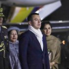 El presidente de Ecuador, Daniel Noboa (c), en una foto de archivo.