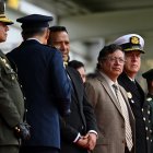 El presidente Gustavo Petro, asiste a la conmemoración del 134º aniversario de la Policía Nacional y al ascenso de oficiales en la Academia de Policía General Santander el 13 de noviembre de 2025.