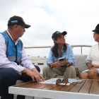 Marcela Aguiñaga y Lourdes Tibán conversaron durante el paseo.