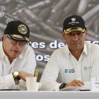 Fotografía del 15 de octubre de 2025 del presidente de Colombia, Gustavo Petro (i), y el ministro de Defensa, Pedro Sánchez.