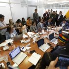 El ministro del Trabajo Harold Burbano acudió a la Comisión de Fiscalización de la Asamblea por el caso Rosero.