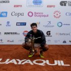 Daniel Vallejo, tenista paraguayo campeón del Challenger de Guayaquil.