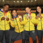 (De izquierda a derecha) Reasco, Yépez, Mollocana y Valverde fueron campeonas de sus respectivas categorías.