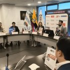 Miembros de la Cámara de Comercio de Guayaquil anuncian los planes para el Cyber Monday 2025.