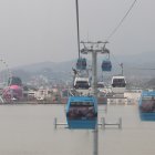 El sistema de transporte aerosuspendido Aerovía conecta a Guayaquil con Durán.