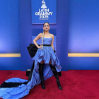 Mar Rendón lució un maxi vestido celeste estilo globo en los Latim Grammy 2025.
