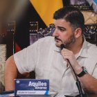 El alcalde de Guayaquil, Aquiles Álvarez, durante una sesión del Concejo Cantonal.
