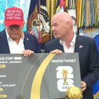El día que el presidente Donald Trump y Gianni Infantino anunció que el sorteo de la Copa Mundial de la FIFA 2026 era en el Kennedy Center de Washington, D.C.