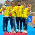 La delegación de deportistas ecuatorianos se llevó el oro sudamericano en Triatlón.