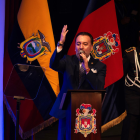 Pabel Muñoz en la sesión solemne de la fundación de Quito.