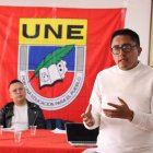 Andrés Quishpe, presidente de la UNE, lideró la reunión del Comité Ejecutivo Nacional en Quito.