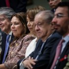 El expresidente Guillermo Lasso estuvo acompañado de su esposa, María de Lourdes Alcívar.