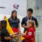 Una de las duplas tricolores en el podio Mundial de República Dominicana.