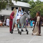 Alumnos recrearon el nacimiento de Jesús.