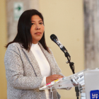 Betssy Chávez, en acto oficial en la BNP; hoy, en el centro de una crisis diplomática.