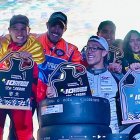 David Terán (i), Felipe Gil, Xavier Villagómez, Mateo Villagómez, Felipe Cevallos, Abigail y Marcelo Ron.