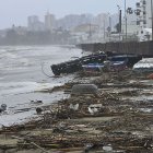 FOTODELDÍA - ALGECIRAS (CÁDIZ), 04/01/2026.- Aspecto que presentaba la playa del Rinconcillo en Algeciras (Cádiz) después de las fuertes lluvias que esta dejando la borrasca Francis hoy domingo a su paso por el Campo de Gibraltar. EFE/A.Carrasco Ragel.
