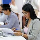 La ministra de Educación, Gilda Alcívar, durante la reunión del Gabinete Sectorial Social de 2026.