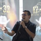 El cantante colombiano Yeison Jiménez durante una rueda de prensa el 29 de febrero de 2024 en Medellín (Colombia).