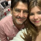 Rafaella con su padre, Xavier Pimentel.