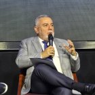 Juan Carlos Navarro, presidente del Comité Empresarial Ecuatoriano, durante un pronunciamiento oficial.