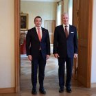 El presidente Daniel Noboa y el rey Felipe de Bélgica.