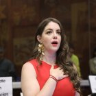 La asambleísta Mónica Palacios acudió la Fiscalía para presentar una noticia criminis.