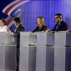 Fotografía del 27 de enero de 2026 que muestra a los candidatos presidenciales,en un debate en San José (Costa Rica).