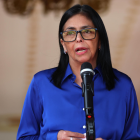 Delcy Rodríguez participa en un acto oficial en Caracas.