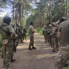 Soldados ucranianos durante un entrnamiento en Leópolis.