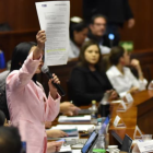 Viviana Veloz increpó a Mario Godoy durante el juicio político.