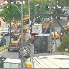 El siniestro de tránsito involucró a un bus de transporte público y a tres autos pequeños.