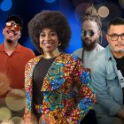 De izquierda a derecha, Nicolás Chang (guitarra), Raúl Chávez (percusión y coros), Nadia Jaramillo (voz), Noel Batista (tres cubano y voz) y Yaser Moro (bajo y coros) forman parte de La Cubanera XL, junto a Luis Abad (flauta traversa) y Andy Viteri (voz).