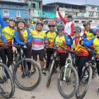 Los integrantes de Ecuaciclismo celebraron en San Luis de Pambil, Bolívar.
