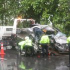 Personal de la Comisión de Tránsito del Ecuador (CTE) atendió la emergencia en la vía a la costa, este sábado 7 de febrero.