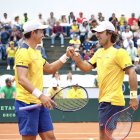 Gonzalo Escobar (i) y Diego Hidalgo sellaron la serie 3-0 para Ecuador, el domingo 8 de febrero ante Australia.